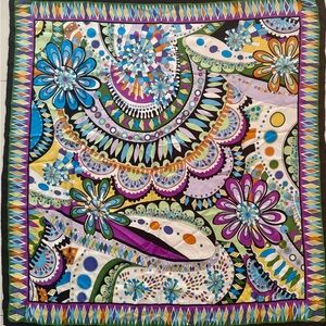 Vintage Psychedelic Silk Print Scarf